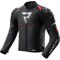 Rebelhorn Veste de moto textile imperméable Vandal 2, noir/rouge, 4XL