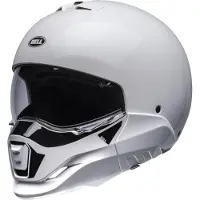 Bell Broozer Duplet Solid Gloss White Modular Helmet Taille 2XL