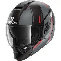 Shark Evojet Vyda, casque à bascule ,Mat Noir/Gris/Rouge ,XS