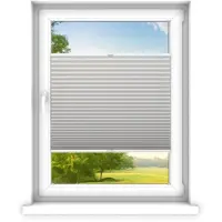 Time4blinds , Store plissé sur mesure, Sans perçage, 100x170 cm, Gris Clair