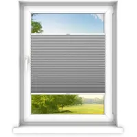 Time4blinds , Store plissé sur mesure, Sans perçage, 70x180 cm, Acier