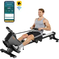 Vevor Rameur Silent Magnetic, 16 niveaux de résistance, pliable, adapté à un usage domestique, charge maximale de 158 kg