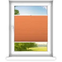 Time4blinds , Store plissé sur mesure, Sans perçage, 30x130 cm, Orange