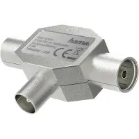 Hama Répartiteur d’antenne, fiche coax. mâle - 2 fiches coax. fem., métal