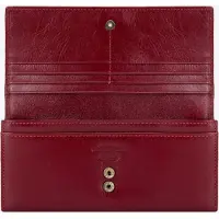 WITTCHEN Portefeuille pour femme en cuir naturel, format allongé, rouge, rouge, cuir naturel