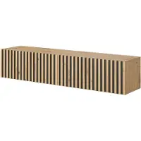 Selsey TV-Lowboard Telire chêne Wotan façade à lamelles , avec inserts noirs, largeur 140 cm
