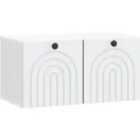 vidaXL Meuble TV mural blanc 59,5 x 31 x 30 cm en aggloméré