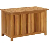 vidaXL Coffre de jardin "Pelm" en bois massif d'acacia huilé. Dimensions (L/H/P) 90x58x50 cm