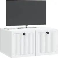 vidaXL Meuble TV mural blanc 59,5 x 41 x 30 cm en aggloméré