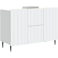 vidaXL , meuble de rangement, blanc, 89 x 34,5 x 62 cm, panneaux de particules