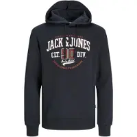 Jack & Jones Sweat-shirt bleu marine / rouge carmin / blanc