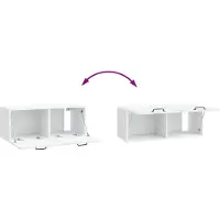 vidaXL Meuble TV mural blanc 78,5 x 31 x 30 cm en aggloméré
