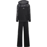Adidas Survêtement 'Seasonal Essentials Hooded Fleece Jogger Set Little' anthracite / gris foncé / noir