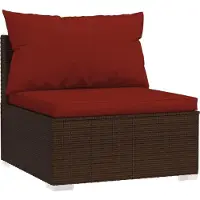vidaXL Ensemble de jardin lounge 8 pièces avec coussins Poly rotin brun