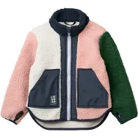 Liewood Veste de survêtement 'Noam Pile' bleu foncé / vert foncé / violet pastel / rose / blanc