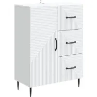 vidaXL Buffet à tiroirs , blanc, 66 x 34,5 x 89,5 cm, aggloméré