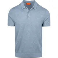 Suitable Polo Maille Coton Lin Bleu