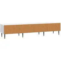 vidaXL Meuble TV avec tiroirs, blanc, 147 x 34,5 x 30 cm, aggloméré