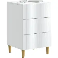 vidaXL Cabinet de chevet Blanc 43 x 41 x 66,5 cm Bois d'ingénierie
