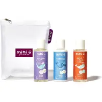 MINI U Travel Set, set cosmétique de voyage pour enfants, avec trousse de maquillage, 3 x 100 ml