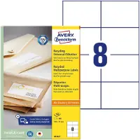 Avery Zweckform Étiquettes universelles recyclées