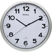 MAUL Horloge murale MAULstep Ø 40 x 4.7 cm radiocommandée plastique 1 x AA (1.5 V) argenté