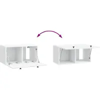 vidaXL Meuble TV mural 59,5 x 31 x 30 cm Blanc Panneau de particules
