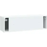 vidaXL Meuble TV mural blanc 98 x 31 x 30 cm en aggloméré