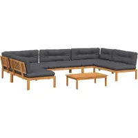 vidaXL Ensemble de 6 canapés de jardin en palettes avec coussins en acacia