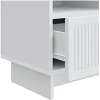vidaXL Meuble TV avec tiroirs, blanc, 102 x 34,5 x 50 cm, aggloméré