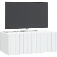 vidaXL Meuble TV mural 78,5 x 41 x 30 cm Blanc Panneau de particules