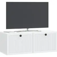 vidaXL Meuble TV mural blanc 78,5 x 31 x 30 cm en aggloméré