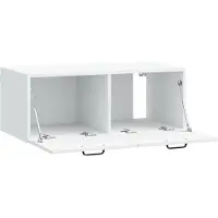 vidaXL Meuble TV mural blanc 78,5 x 41 x 30 cm en aggloméré