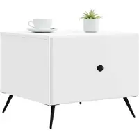 vidaXL Table basse à tiroirs, blanche, 49 x 50 x 40 cm, aggloméré