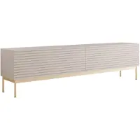Selsey Linearis - Buffet TV 2 portes avec LED, gris cachemire, 175 cm