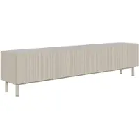 Selsey Veldio New - Buffet TV avec façade rainurée, Greige, 175 cm
