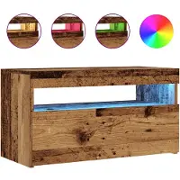 vidaXL Armoire TV avec lampes LED imitation vieux bois 75x35x40 cm