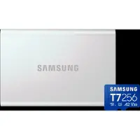 Samsung T7 Resurrected Portable SSD 4 To + MicroSDXC T7 256 Go 170 Mo/s