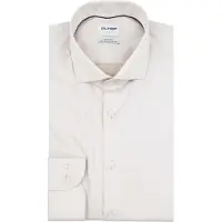 Olymp Chemise Level 5 Twill Blanc Cassé