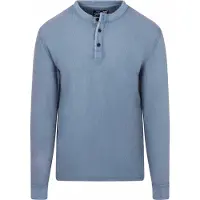 Superdry Lite Textured Grandad Long Sleeve T-shirt Bleu S Homme