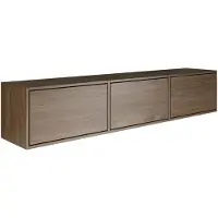 Selsey Framme - Buffet TV suspendu avec trois abattants, finition bois noyer, 150 cm