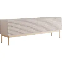 Selsey Linearis - Buffet TV 2 portes avec LED, gris cachemire, 139 cm