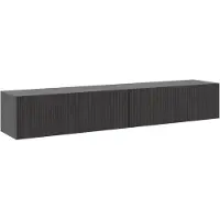 Selsey Nolie - Meuble TV suspendu 2 portes, imitation bois frêne noir, 175 cm
