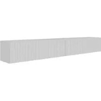 Selsey Veldio - Buffet TV suspendu avec façades cannelées, 200 cm, blanc