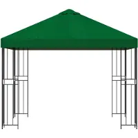 vidaXL Pavillon 3 X 3 M Vert Polyester Et Acier 190