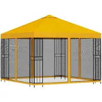 vidaXL Abri De Jardin Avec Parois 3 X 3 M Jaune Polyester Et Acier 190