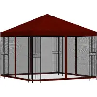 vidaXL Kiosque de jardin avec parois latérales, 3 x 3 m, rouge bordeaux