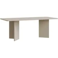 Selsey Qubeo – Table à manger 204 x 90 cm, rectangulaire aux angles arrondis et à piètement en U, gris cachemire