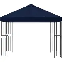 vidaXL Pavillon 3 X 3 M Bleu Polyester Et Acier 190