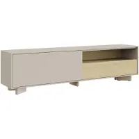 Selsey Distria – Meuble TV bas avec tiroir gris cachemire / aspect bois de chêne, 175 cm